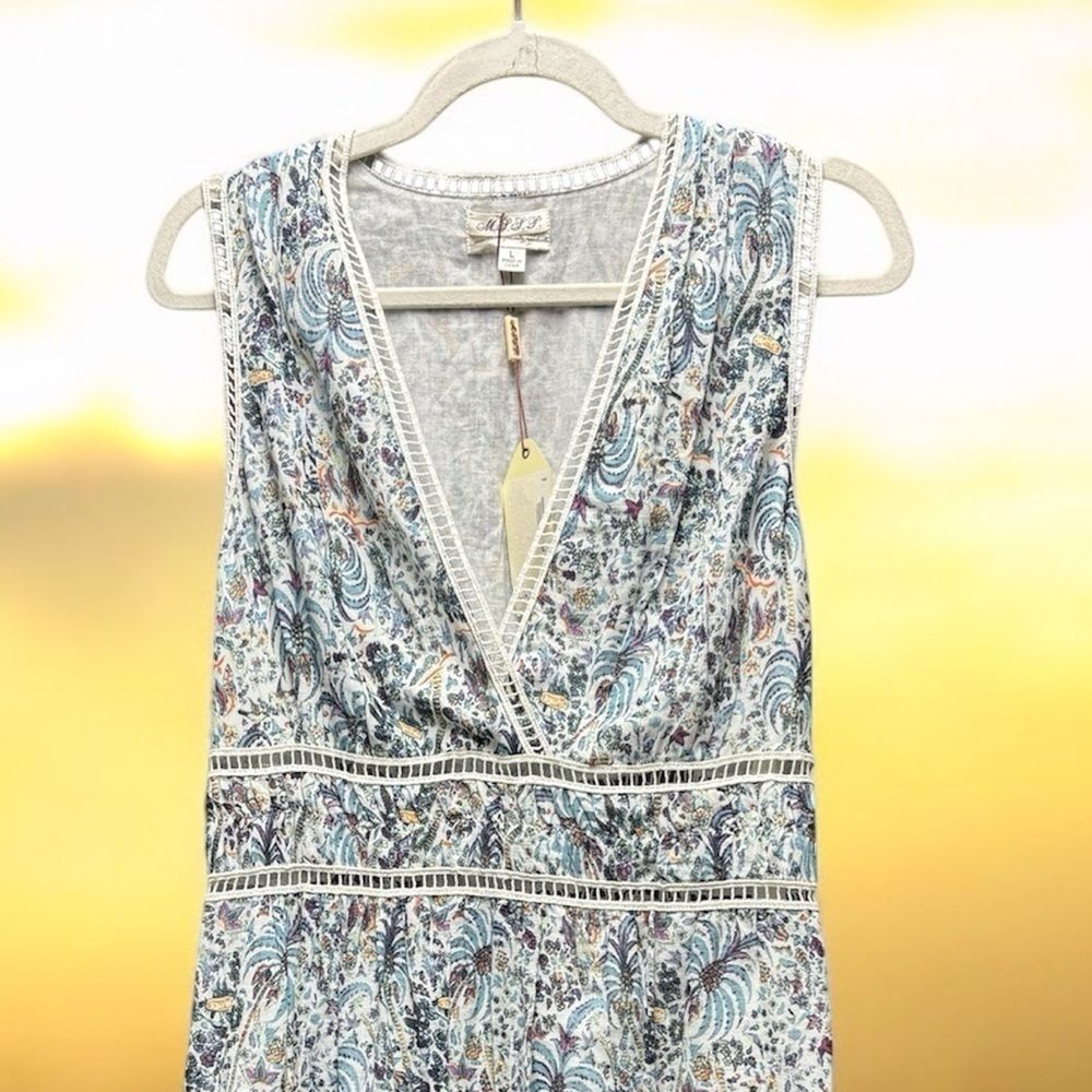 M.S.S.P max studio 100% Cotton Tropical print Midi dress size L - Picture 12 of 12